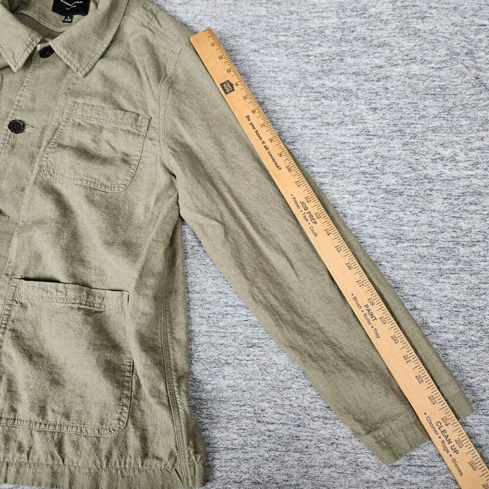 Banana Republic Linen Blend Chore Jacket Men's Large Olive Green Workwear